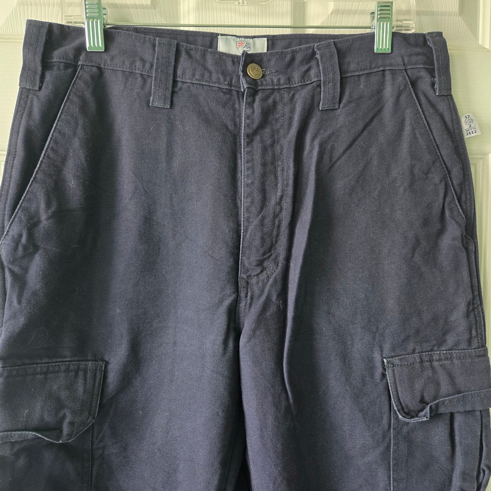 Tyndale FR Mens 33x30 Cargo Pants Navy Blue Flame Resistant NFPA 2112 CAT 2 USA